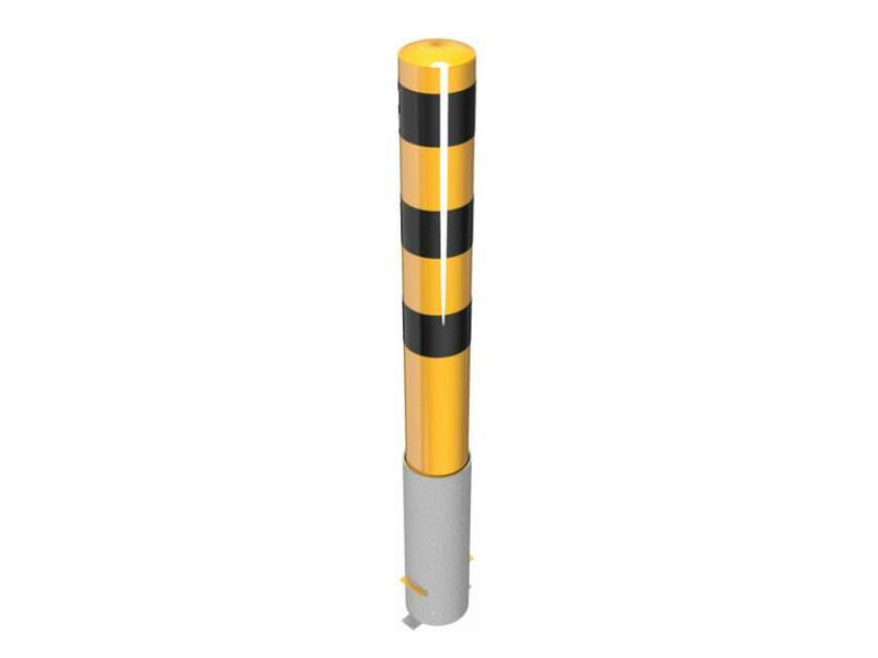 Beschermpaal ø 152 mm geel/zwart met grondkoker